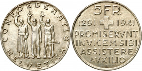 Switzerland
Switzerland. 5 francs 1941 B, Bern 

Wybite z okazji 650 rocznicy Konfederacji Szwajcarskiej.Ładnie zachowane.KM 44

Details: 15,00 g...