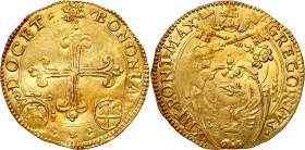 Vatican
Vatican. Gregorio XIII (1572-1585). Scudo d'oro, Bologna - NONE 

Atrakcyjny egzemplarz z dużą ilością połysku menniczego. Lekki zacięcie r...