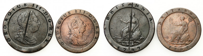 Great Britain
Great Britain. Georg III (1760-1820). Penny 1797, 2 pence 1797, s...