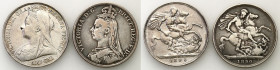 Great Britain
Great Britain. Victoria (1837-1901). Crown 1890, 1896 London, set of 2 coins 

Obiegowe egzemplarze.&nbsp;Seaby 3921, 3937

Details...