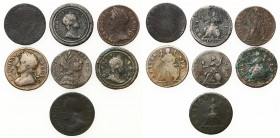 Great Britain
Great Britain. Farthing 1673-1775, set of 7 coins 

Obiegowe egzemplarze.&nbsp;

Details: Cu 
Condition: 3-/6 (VF-/6)