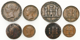 Great Britain
Gibraltar. Victoria (1837-1901). 1/2 quart 1841, quart 1842, 2 quarts 1842 + quart 1802, set of 4 coins 

Zestaw zawiera 4 monety w r...