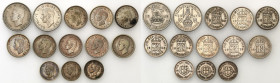 Great Britain
Great Britain. George VI (1936-1952). 3 - 6 pence, set of 13 coins 

W znacznej przewadze monety srebrne.&nbsp;Pozycje w różnym stani...
