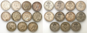 Great Britain
Great Britain. Georg VI (1936-1952). 1 florin (2 shillings) 1939-1850, set of 11 coins 

Monety do roku 1946 bite w srebrze próby 500...
