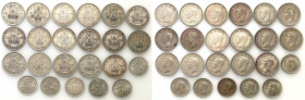 Great Britain
Great Britain. Georg VI (1936-1952). 6 pence to 1 shilling, 1937-1951, set of 23 coins 

Do roku 1946 monety srebrne.&nbsp;Monety w r...