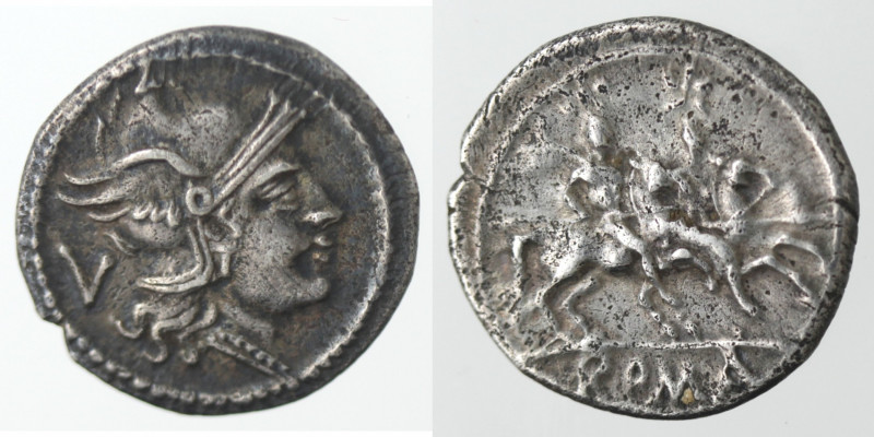 Monetazione Classica. Repubblica Romana. Quinario anonimo. Ag. dopo il 211 a.C. ...