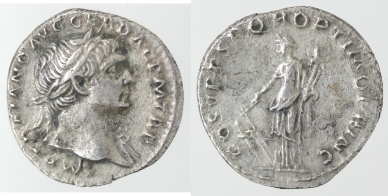 Monetazione Classica. Impero Romano. Traiano. 98-117. Denario. Ag. D\ IMP CAES N...
