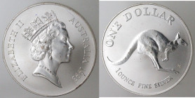 Monete Estere. Australia. Elisabetta II. dal 1952. Dollaro 1993. Ag 999. Peso gr. 31,67. oz. qFDC. (5621)