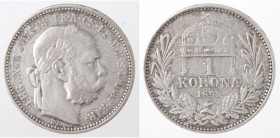 Monete Estere. Austria. Francesco Giuseppe. 1848-1816. Corona 1894. Ag. Peso gr. 5,00. Diametro mm. 23. BB. (5621)