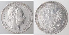 Monete Estere. Austria. Francesco Giuseppe. 1848-1916. Fiorino 1878. Ag. KM 2222. Peso gr. 12,24. Diametro mm. 30. SPL+. (5621)
