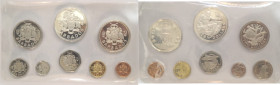Monete Estere. Barbados 1973. Coin set da 8 valori. Ag. e Metalli vari. FDC. Proof. Senza confezione. (5921)