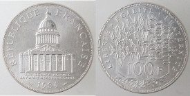 Monete Estere. Francia. 100 Franchi 1984. Ag. KM 951.1. Peso gr. 15. Diametro mm. 31. qFDC. (D.5621)