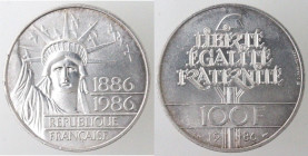 Monete Estere. Francia. 100 Franchi 1986. Ag. KM 960. Peso gr. 15,02. Diametro mm. 31. qFDC. (D.5621)