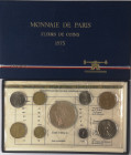 Monete Estere. Francia. Serie Divisionale 1975. 9 Valori Nominali con 50 Franchi in Ag. In confezione originale. FDC.