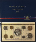 Monete Estere. Francia. Serie Divisionale 1976. 9 Valori Nominali con 50 Franchi in Ag. In confezione originale. FDC.