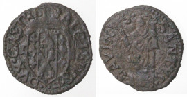 Zecche Italiane. Castro. Pier Luigi Farnese. 1545-1547. Quattrino. Ae. CNI 86. Peso gr. 0,57. Diametro mm. 17. BB+. R. (5621)