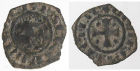 Zecche Italiane. Messina. Pietro II d'Aragona. 1337-1342. Denaro. MI. SP 18. MIR 188. Peso gr. 0,74. Diametro mm. 16,50. MB. R.
