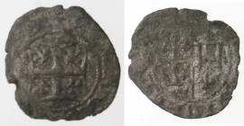 Zecche Italiane. Napoli. Giovanna I d'Angiò e Ludovico di Taranto. 1347-1362. Denaro. Mi. P.R. 3. Peso gr. 0,58. Diametro mm. 15. qBB.