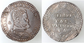 Zecche Italiane. Napoli. Filippo II. 1556-1598. Ducato. Ag. Mag. 13. Peso gr. 29,74. Diametro mm. 40. BB/BB+. R.