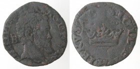 Zecche Italiane. Napoli. Filippo II. 1556-1598. Due Cavalli. Ae. Mag. 169. Peso gr. 2,55. Diametro mm. 21. qBB. R.