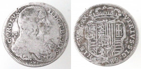 Zecche Italiane. Napoli. Carlo II. 1674-1700. Tari 1689. Ag. Mag. 21. Peso gr. 4,80. Diametro mm. 26. MB. R. (D.5921)