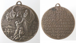 Medaglie. Vittorio Emanuele III. 1900-1943. Medaglia 1915-1918. Commemorativa della 1° Armata. Br. Diametro mm. 35. Peso gr. 19,65. BB+.