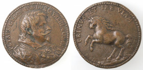 Medaglie. Napoli. Medaglia 1618. Pietro Giron Vicerè di Napoli e Duca di Osuna. 1574-1624. Ae. D/ Busto a destra. R/ Cavallo scalpitante a sinistra. O...