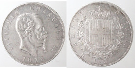 Casa Savoia. Vittorio Emanuele II. 1861-1878. 5 lire 1876. Ag. Gig. 51. Peso gr. 24,98. BB+. (6221)