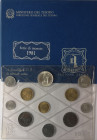 Repubblica Italiana. Serie Divisionale 1981. Con 500 Lire d'argento. Metalli vari. Gig. 7. FDC. In confezione della zecca. 