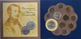 Repubblica Italiana. Serie divisionale 1997. 12 valori con 500 lire e 1000 Lire Donizetti. Ag. Gig.24. FDC. Confezione originale della Zecca. (DV5621)