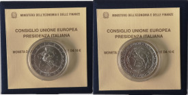 Repubblica Italiana. 10 Euro 2003. Presidenza Italiana Unione Europea. Ag. FDC. Confezione della zecca. (DV5621)