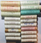 Repubblica Italiana. Lotto di 19 rotolini della zecca. Composto da 100 lire 1980-1981. 100 Lire 1981 Accademia. 50 Lire 1980, 1981 e 1984, 20 Lire 197...