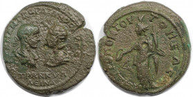 Römische Münzen, MÜNZEN DER RÖMISCHEN KAISERZEIT. Moesia Inferior, Tomis. Gordianus III. Pius und Tranquillina. Ae 26 (5 Assaria), 238-244 n. Chr. (13...