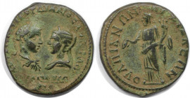 Römische Münzen, MÜNZEN DER RÖMISCHEN KAISERZEIT. Thrakien, Anchialus. Gordianus III. Pius und Tranquillina. Ae 26 (5 Assaria), 238-244 n. Chr. (9.89 ...