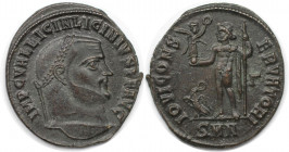 Römische Münzen, MÜNZEN DER RÖMISCHEN KAISERZEIT. Licinius I. (308-324 n. Chr). Follis (3,64 g. 22.5 mm). Vs.: IMP C VAL LICIN LICINIVS PF AVG, Büste ...