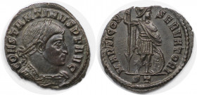 Römische Münzen, MÜNZEN DER RÖMISCHEN KAISERZEIT. Constantinus I. (307-337 n. Chr). AE Follis 312-313 n. Chr., Ticinum. (4.41 g. 21 mm) Vs.: CONSTANTI...