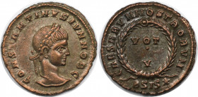 Römische Münzen, MÜNZEN DER RÖMISCHEN KAISERZEIT. Constantinus II. (337-340 n. Chr). Follis 316-337 n. Chr., Siscia. (2.78 g. 19 mm) Vs.: CONSTANTINVS...