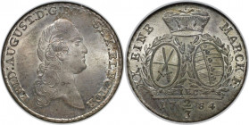 Altdeutsche Münzen und Medaillen, SACHSEN. Friedrich August III. 2/3 Taler 1784 IEC, Silber. KM 991. NGC MS-66