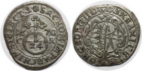 Altdeutsche Münzen und Medaillen, SACHSEN - ALBERTINE. Johann Georg II. (1656-1680). 1/24 Taler (Groschen) 1670 CR. KM 520. Sehr schön+