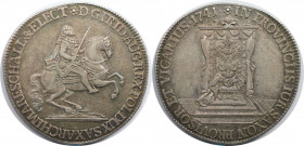 Altdeutsche Münzen und Medaillen, SACHSEN - ALBERTINE. Friedrich August II. (1733-1763.). 1/2 Reichstaler 1741, Dresden. Auf das Vikariat. Silber. Kah...
