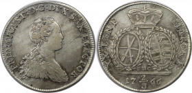 Altdeutsche Münzen und Medaillen, SACHSEN - ALBERTINE. Friedrich August III. (1763-1806). 2/3 Taler 1766 EDC, Silber. Buck 124b. Sehr schön. Leichte K...