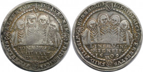 Altdeutsche Münzen und Medaillen, SACHSEN - ALT - WEIMAR. Johann Ernst und seine Brüder 1617-1626. Reichstaler 1609 WA, Saalfeld. Sogenannter Acht-Brü...