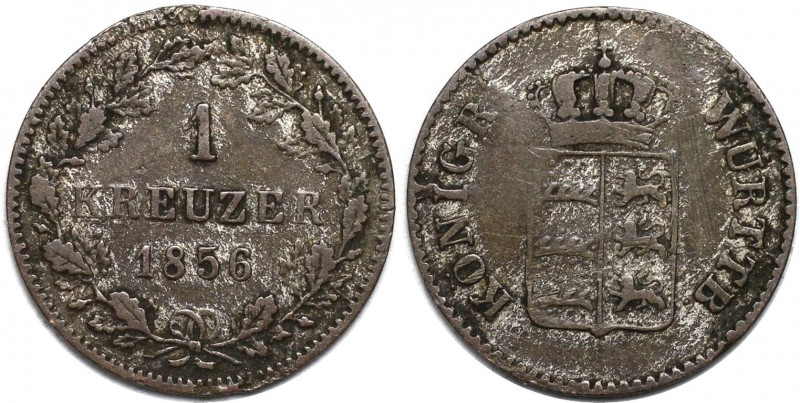 Altdeutsche Münzen und Medaillen, WÜRTTEMBERG. Wilhelm I. (1816-1864). 1 Kreuzer...