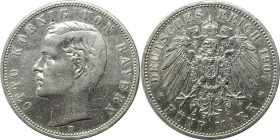 Deutsche Münzen und Medaillen ab 1871, REICHSSILBERMÜNZEN, Bayern, Otto (1886-1913). 5 Mark 1907 D, Silber. Jaeger 46. Sehr schön