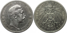 Deutsche Münzen und Medaillen ab 1871, REICHSSILBERMÜNZEN, Preußen, Wilhelm II. (1888-1918). 5 Mark 1900 A, Silber. Jaeger 104. Sehr schön