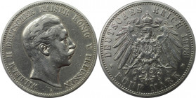 Deutsche Münzen und Medaillen ab 1871, REICHSSILBERMÜNZEN, Preußen, Wilhelm II. (1888-1918). 5 Mark 1903 A, Silber. Jaeger 104. Sehr schön