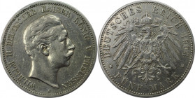 Deutsche Münzen und Medaillen ab 1871, REICHSSILBERMÜNZEN, Preußen, Wilhelm II (1888-1918). 5 Mark 1904 A, Silber. Jaeger 104. Sehr schön