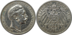 Deutsche Münzen und Medaillen ab 1871, REICHSSILBERMÜNZEN, Preußen, Wilhelm II. (1888-1918). 3 Mark 1910 A, Silber. Jaeger 103. Vorzüglich