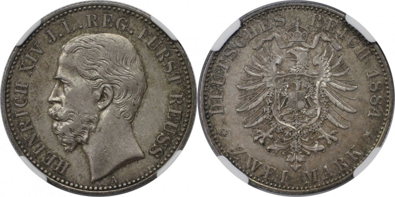 Deutsche Münzen und Medaillen ab 1871, REICHSSILBERMÜNZEN. Reuß. Jungere Linie. ...