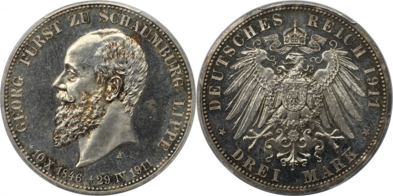 Deutsche Münzen und Medaillen ab 1871, REICHSSILBERMÜNZEN, Schaumburg-Lippe, Geo...